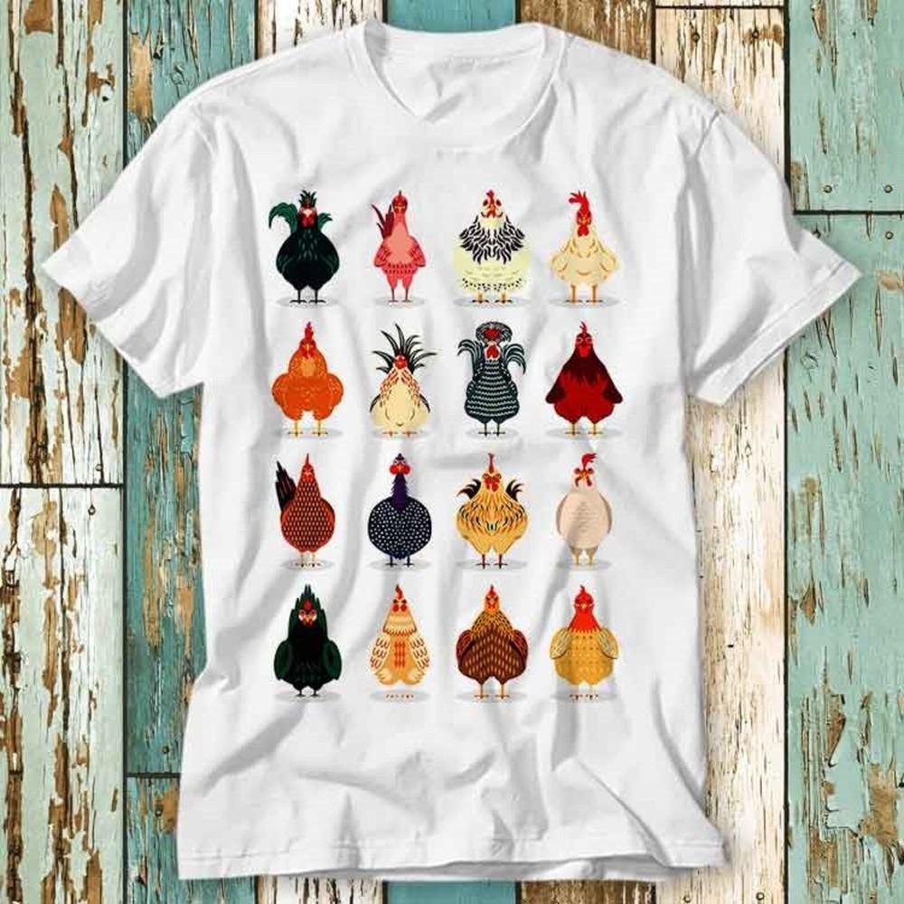 Cute Chicken List Chickens In My Mind T Shirt Top Design Unisex Ladies Mens #26 Unisex T-Shirt