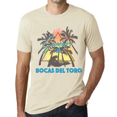 Мужская винтажная футболка с рисунком, летняя треугольная футболка Bocas del Toro Natural