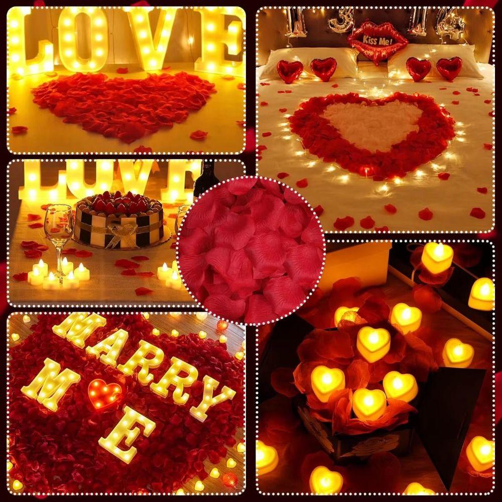 24Pcs Heart Shape Heart LED Candle Light Plastic LED Flameless Tealight Candles Table Decorations