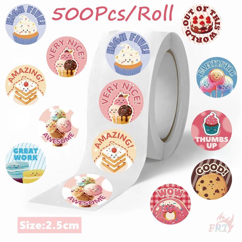 500 шт./рулон Поощрение учителя. Сладкие десерты Детские награды Наклейки - DIY Скрапбукинг Декор Альбом Запечатывание Этикетки Наклейки