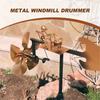 Ручная работа металлическая мельница-барабанщик, украшение сада в виде мельницы-барабанщика, музыкальные фигурки перкуссионистов, забавная скульптура на ветряной тяге
