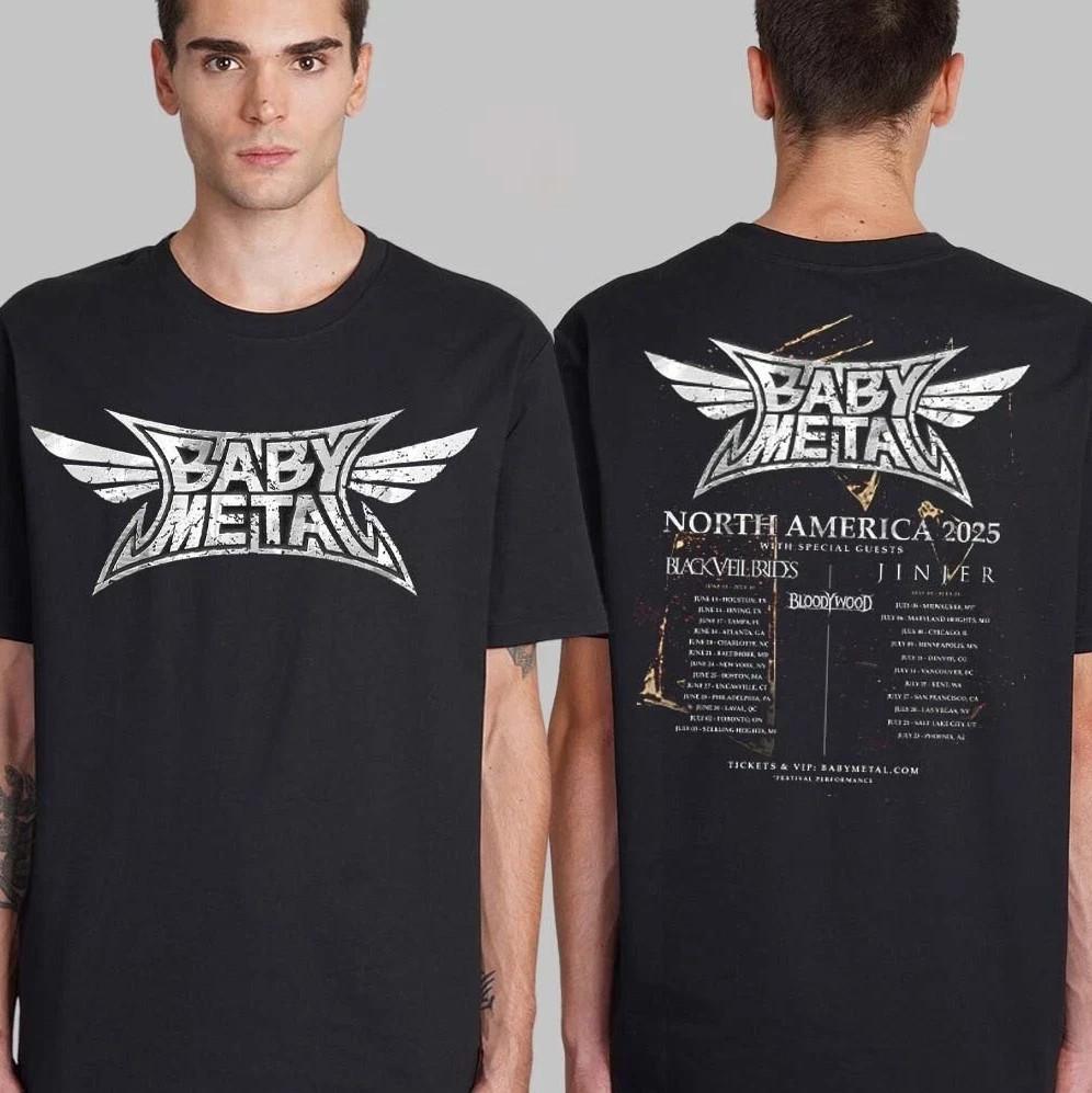 Teen Boys' Cotton T-shirt Summer Casual Graphic Tee Short Sleeve Babymetal North America Tour 2025 Fan Gifts T-Shirt