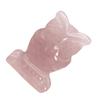 Pink Owl Figurine Crystal Carved Owl Ornament Durable Gemstone Owl Decor Shelf Decoration