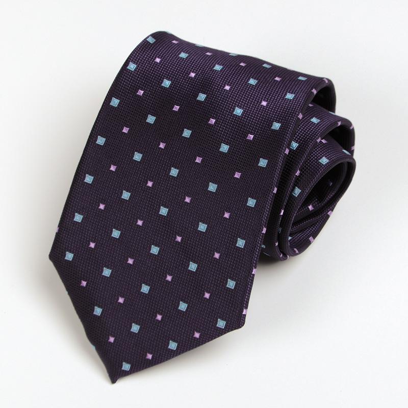 Men's Formal Fashion Professional Business Tie 8cm Polka Dot Pattern Blue New Suit Tie