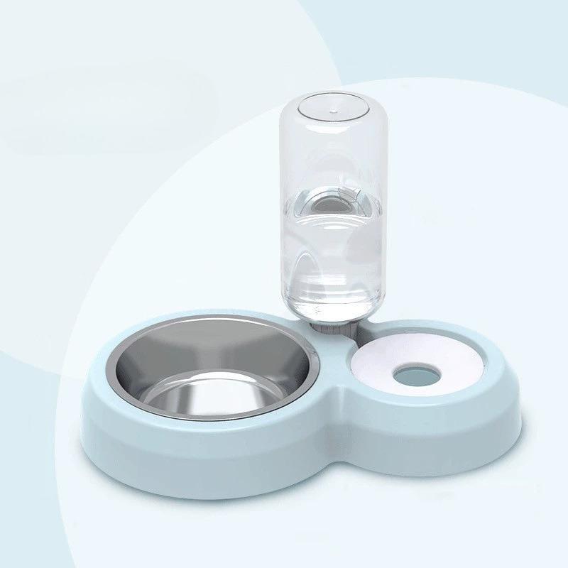 Dual Automatic Pet Feeder Bowl For Dogs And Cats Non Spill Plastic Water And Food Dispenser With Stand KTY