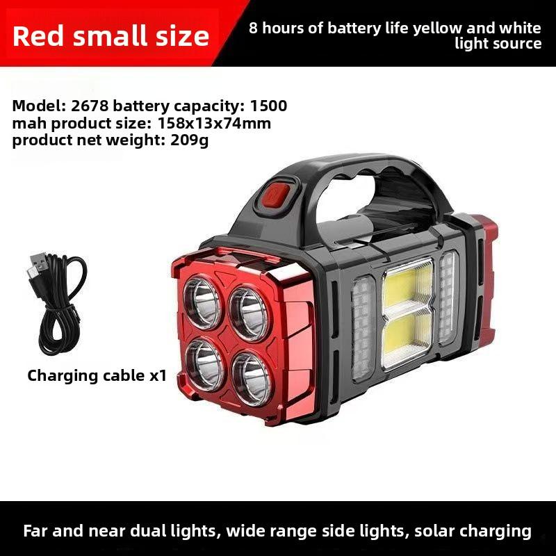 COB Multi-Functional Outdoor Solar Emergency Handheld Spotlight USB Charging, Camping, Hiking, Night Fishing