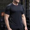 Men's Ice Silk Sports T-shirt Dry Fit Breathable Thin Round Neck Shirts Tops Fitness Running Short Sleeves Elasticity Tracksuit