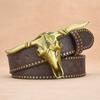 Bull Head Belt Men'S Embossed Belt Western Denim Personalized Rivet Belt Men'S Belt Trendy