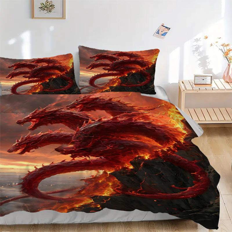 Dragons Bedding 3 Piece Set Hd Print Duvet Cover Pillowcases For Teens Adult Bedroom Decoration Christmas Gift C9211344