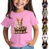 Children's Short Sleeve Neck T-Shirt Animal Print Daily Casual Top