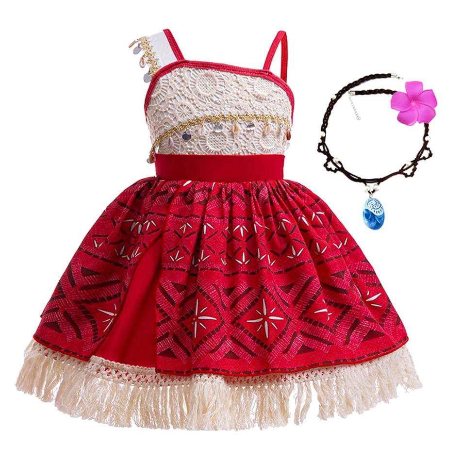 New Movie Moana 2 Girl Dress Halloween Party Costume Princess Fancy Clothes Children Vaiana Outfit Dress