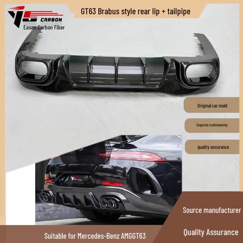Compatible Rear Lip & Tailpipe for 2019-ON Mercedes-Benz AMG GT63 Brabus Model