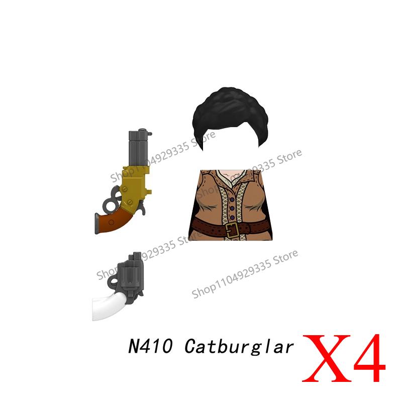 MOC Military Soldier Building Blocks US Infantry West Cowboy Soviet Army Police Game Character Arthur Morgan Gun Bricks Toy Gift