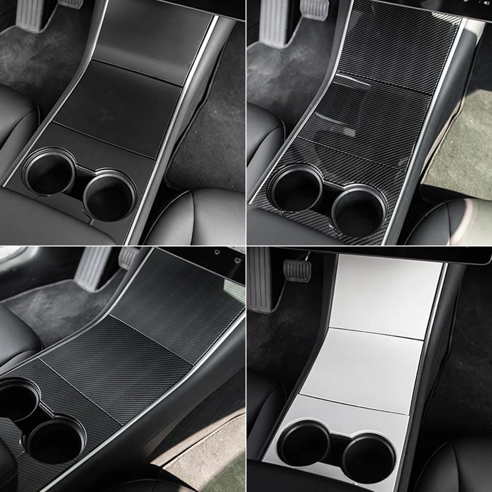 Наклейка на центральную консоль автомобиля, защитная накладка на внутреннюю декоративную пленку для центральной панели управления Tesla Model3 2017-2020