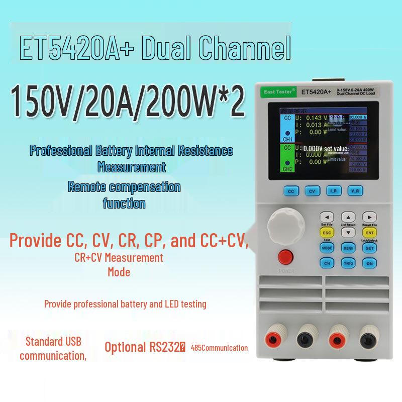 ET54 DC Electronic Load 400W, 120-500V Battery Discharge Capacity Tester