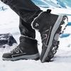 Winter Outdoor Snow Boots for Men Waterproof Warm Fur Lined Comfortable Lace-Up Hiking Boot Non-slip Ankle Booties Men's Trekking Work High-top Shoes