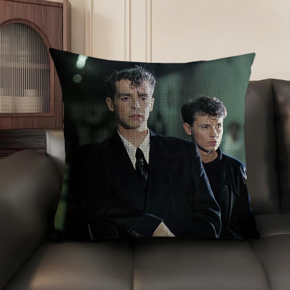 Music PPet Shop Boys Band Cushion Cover Natural Linen Organic Fabric DoubleSided Printing Sofa Home Decor Gift Pillow Case