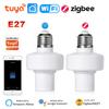 Tuya WiFi/Zigbee Умный патрон для лампочки E27 Адаптер держателя лампы База AC85-265V Управление через приложение Smart Life Поддержка Alexa Google Home