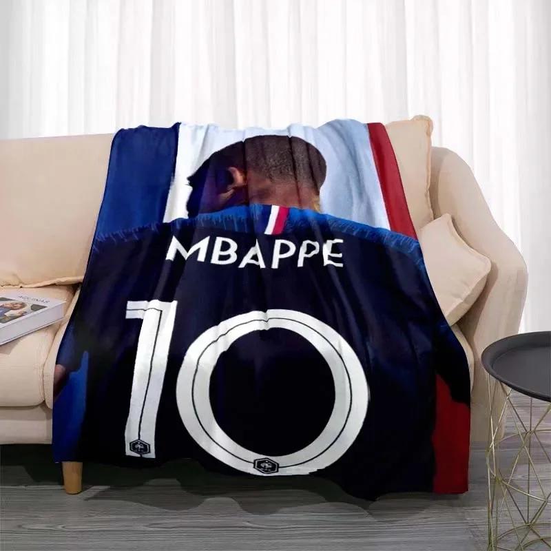 Узорчатое одеяло Kylian Mbappé, модное фланелевое дышащее теплое покрывало для кровати, дивана, мягкое покрывало для путешествий, креативный подарок