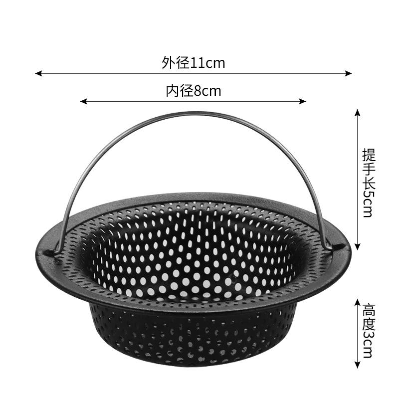 Фильтр для раковины из нержавеющей стали 304 с ручкой, мелкоячеистый фильтр для раковины, кухонный, глубокий, легкий, стильный, для еды, волос, сливы
