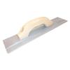 Domaya Supervised Concrete Trowel, Magnesium Float, for Concrete Finishing, Professional Use, U-Style (457mm X 89mm, Wood Handle)