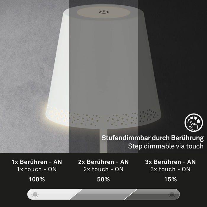 Lampadaire - Briloner - 1438016 - LED - Rechargeable - Blanc Chaud