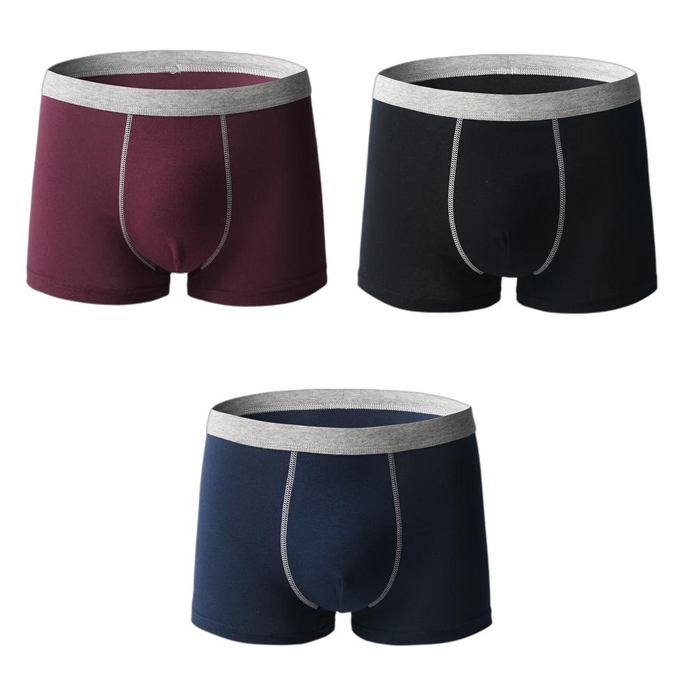 3 PCS Men's Boxer Shorts Cotton Underwear Solid Color Large Size Panties L XL 2XL 3XL 4XL 5XL 6XL