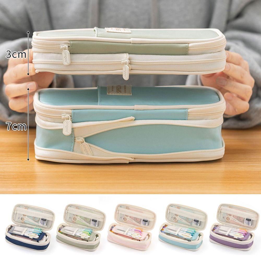 Large Capacity Pencil Case Canvas Storage Bag Cute Pen Box Student Gift