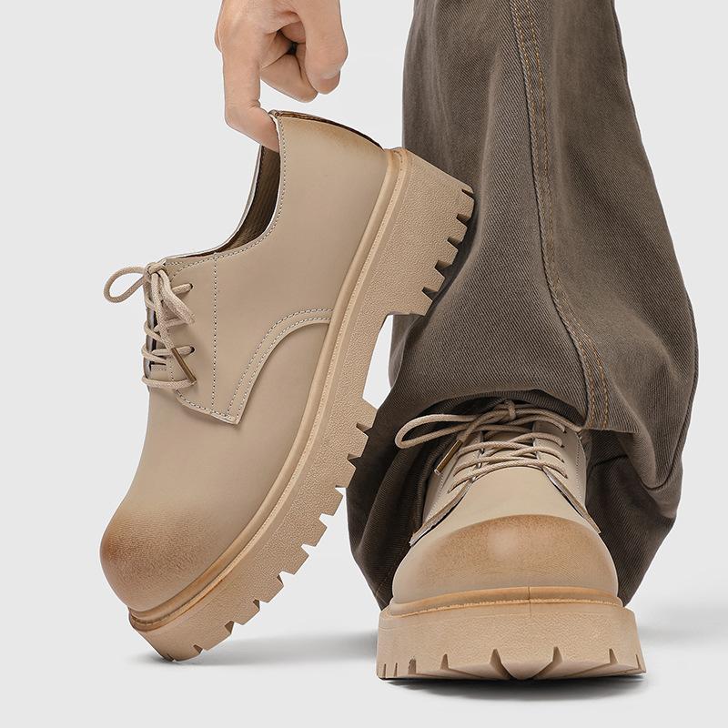 Fashion 2025 New Men Woman Derby Work Shoes Retro Lace-Up Suede Shoes Thick Sole Breathable Low-Top Industrial Casual Footwear for Men
