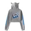 Толстовка с капюшоном Astro Bot Cat Ear для женщин с длинным рукавом, укороченные толстовки для женщин, повседневная уличная одежда, укороченные топы