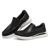 Skechers Широкая посадка Доказанная кожа Синтетический верх Удобные Универсальные Низкие Повседневная обувь Мужские кроссовки Черный 204668-BLK