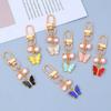 7PCS Ornaments Rhinestone Butterfly Keychain Pendant Key Ring Sweet Crystal Bow Key Chain Key Decor