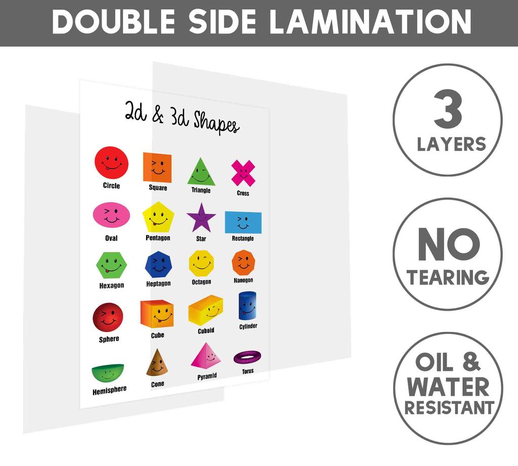 Traceease Образовательный плакат для начальной школы, упаковка из 25 ламинированных детских обучающих плакатов, отлично подходит для домашнего обучения в классе