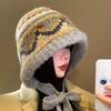 Осенне-зимние шапки женские плюшевые утолщенные шерстяные шапки универсальные большой окружности головы теплые вязаные шапки