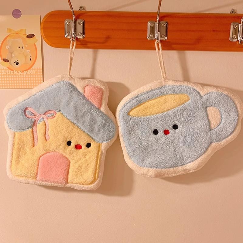 Cartoon Hand Towel Cute Kitchen Towels Bathroom Hand Towel Kitchen Cleanning Cloth Handkerchief Bath Serviettes Hand Cloths