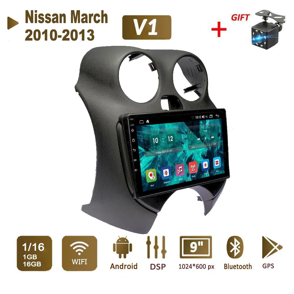 Android Car Radio Stereo для Nissan March 2010-2013 GPS-навигация 2DIN 4-ядерный мультимедийный проигрыватель 4+64 ГБ Carplay Autoradio