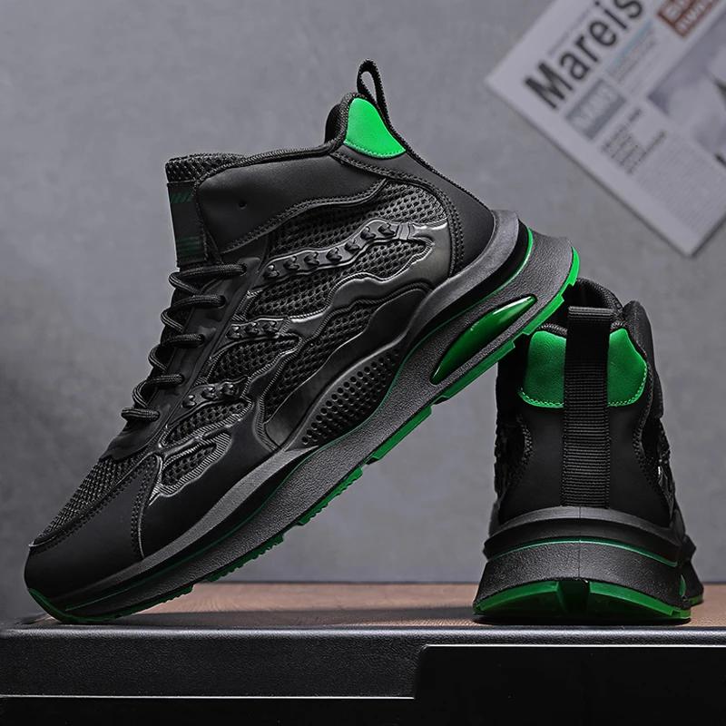 Men'S Breathable Mesh Shoes Summer Out Casual Running Shoes Soft Bottom Comfort Light Fashion Shoes Thick Sole Sneakers