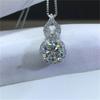 S925 Silver Pendants For Women No Chain Bridal Wedding Cubic Zirconia Shine Stone Necklaces Pendant Only Fine Jewelry