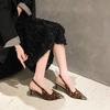 French Pointed Empty Heels 2025 Summer New Fashion Bag Head Sandals Niche Design Women's Single Shoes