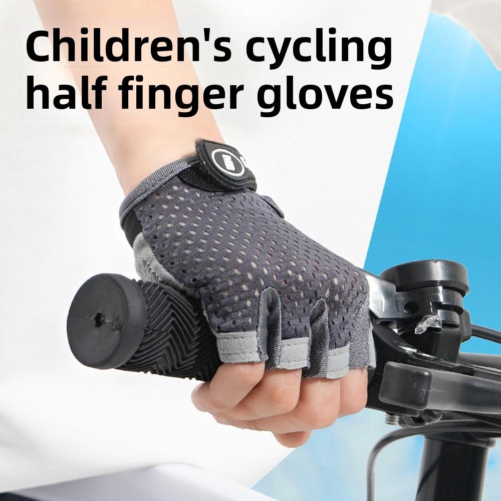Wear-Resistant Fingerless Exercise Gloves Anti-Slip Kids Cycling Gloves Boys and Girls