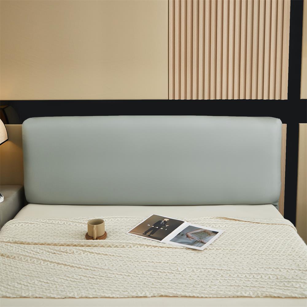 Чехол из искусственной кожи на изголовье кровати, эластичный чехол для изголовья кровати, универсальный пыленепроницаемый декоративный чехол для мебели
