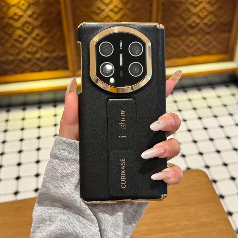 Премиальный кожаный чехол для телефона Huawei Mate XT XTs X7 X6 X5 с двойным шарниром, защитой, противоскользящей полосой для пальцев, складная крышка