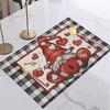 Valentine's Day Heart Table Mat Cartoon Gnome Rose Romantic Placemat for Romantic Date Love Party Valentine's Dinner Home Decor