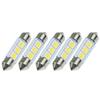 5 Pcs 36mm 3SMD 5050 12V LED Pure White Car Festoon Map Interior Dome Light