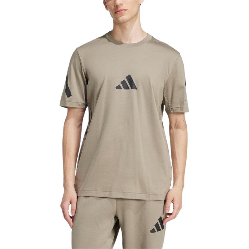 adidas ЗНЕ. Повседневный свитер с коротким рукавом и принтом логотипа, мужские топы Clay JE7541