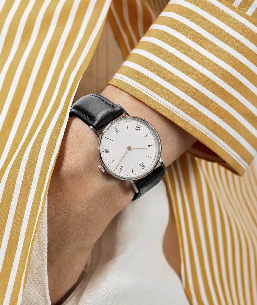 BINLUN Leather Watch Band with Inner Breathable Hybrid Quick Release Watch Smartwatch Unisex Black Rubber, Strap, Strap, (Black, 18mm, Buckle)