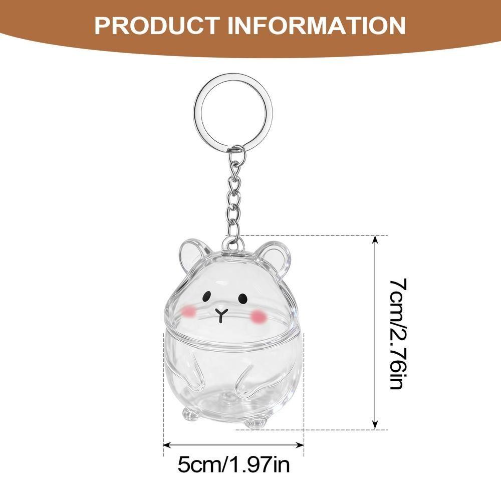 Transparent Acrylic Keychain Cat Hair Storage Capsule Hamster Hair Storage Memorial Key Ring