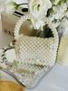 Pearl-Embellished Single Shoulder Crossbody Bag: Chic Fashion Women's Handbag with Woven Design