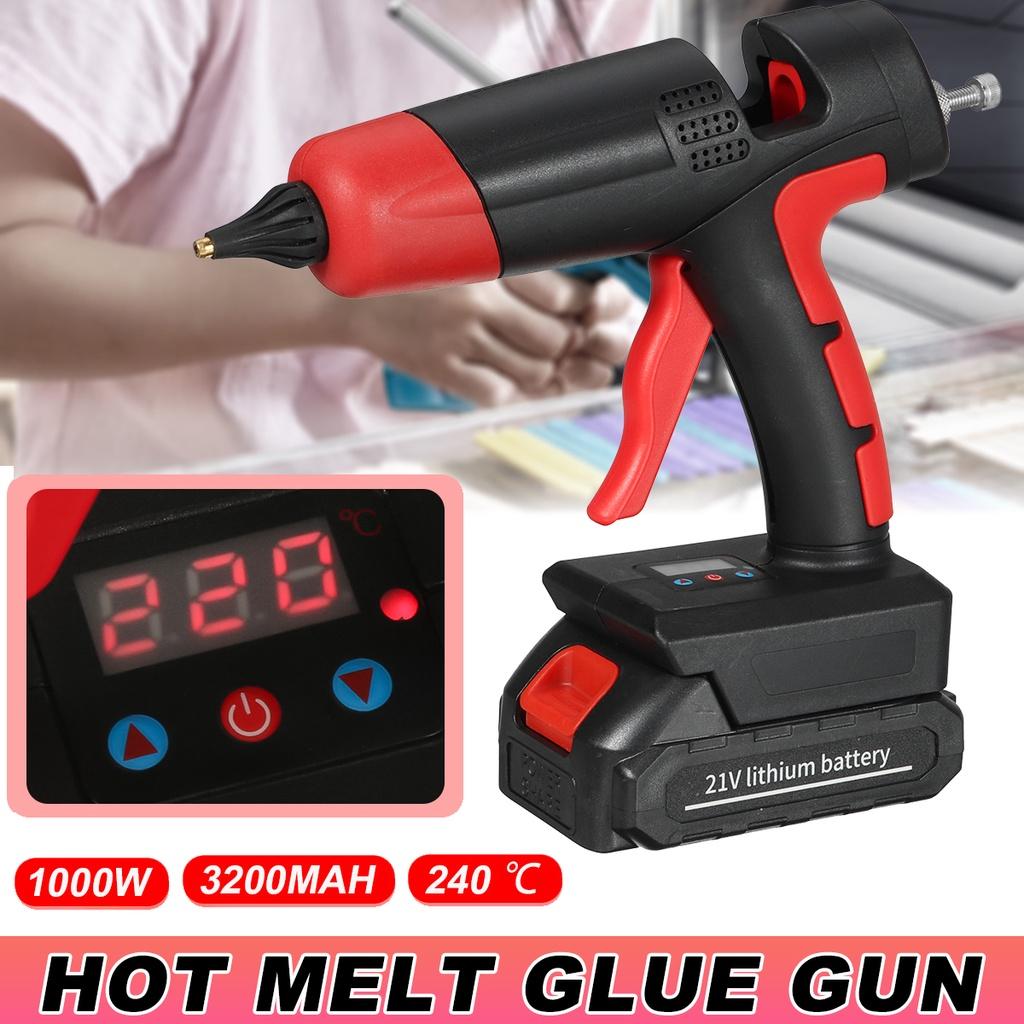 21V 1000W Cordless Electric Hot Melt Glue Guns Welding Hot Air Guns Plastic Temperature Adjustable Anti-scald Nozzle for Lithium Battery