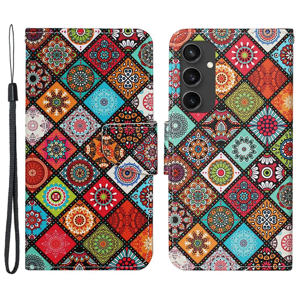 Чехол для Samsung Galaxy S24 FE с принтом, защитная кожаная книжка-обложка для телефона